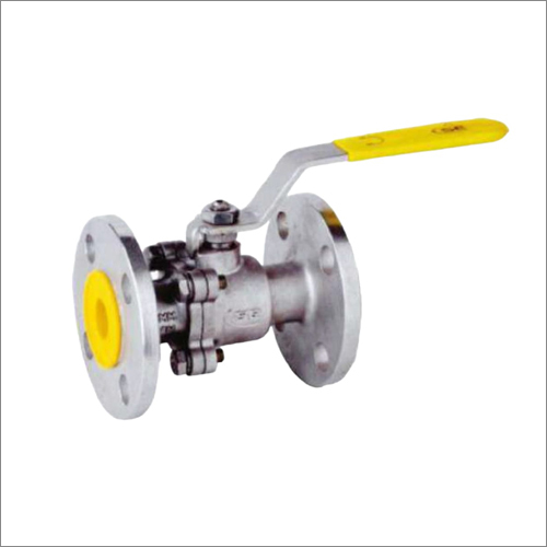 Piece Design Flange Ball Valve - Color: White