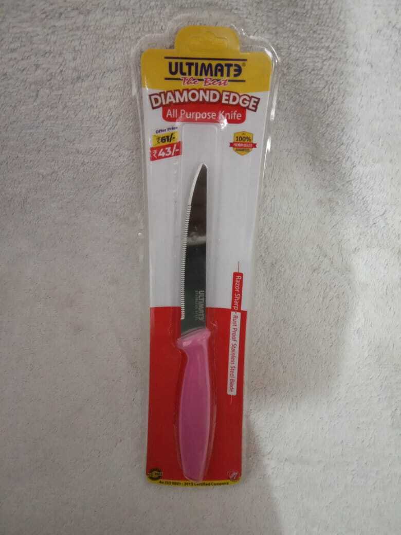 Knives Set - Stainless Steel, Multicolor Plastic Handle | Kitchen Essential For Versatile Cutting And Preparation