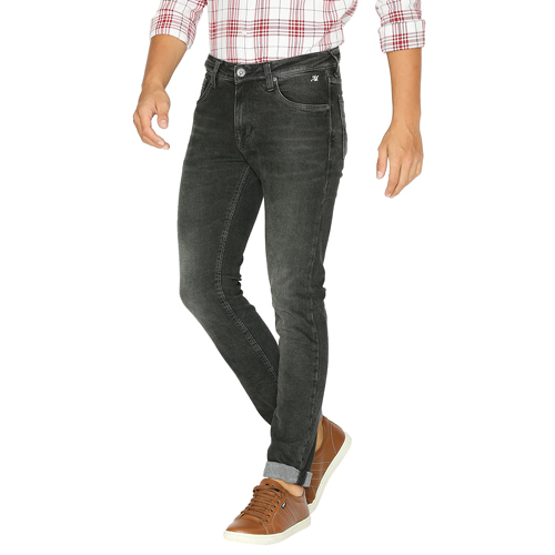 Mens Black Slim Fit Solid Jeans - Feature: Washable