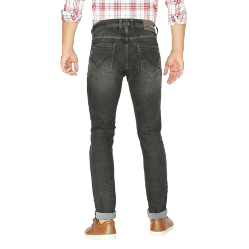 Mens Black Slim Fit Solid Jeans - Feature: Washable