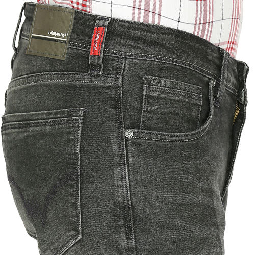 Mens Black Slim Fit Solid Jeans - Feature: Washable