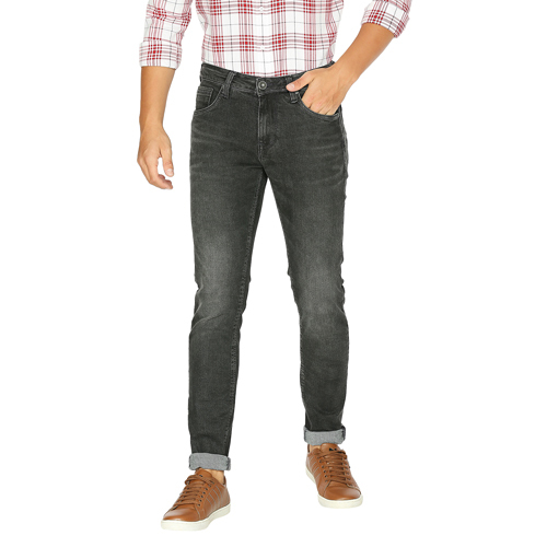 Mens Black Slim Fit Solid Jeans - Feature: Washable