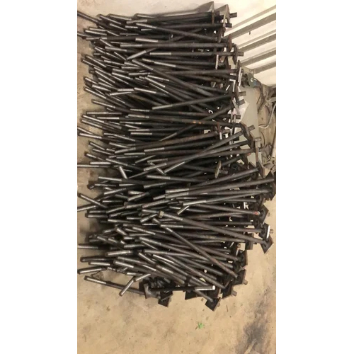 Carbon Steel High Tensile Foundation Bolt - High Strength, Various Sizes Available, Black Color, Galvanized Surface Treatment | Industrial Grade, Supports High Loads