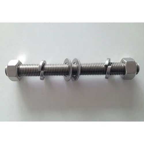 2 Inch Fully Threaded Stainless Steel Stud - Stainless Steel, Different Available Sizes, Silver Color | Industrial Grade For Various Applications