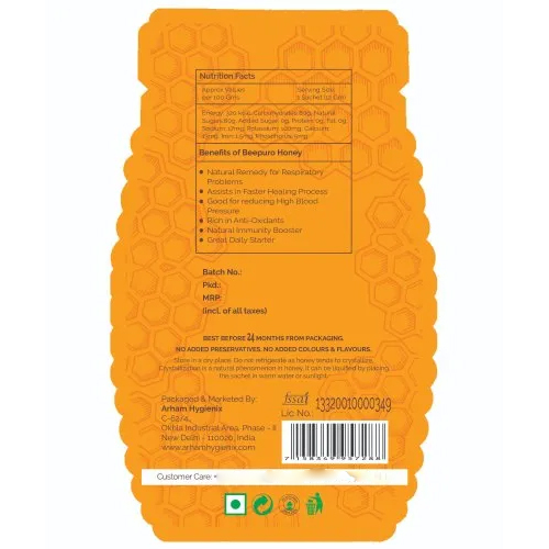 Bee Honey Sachet - Grade: Premium