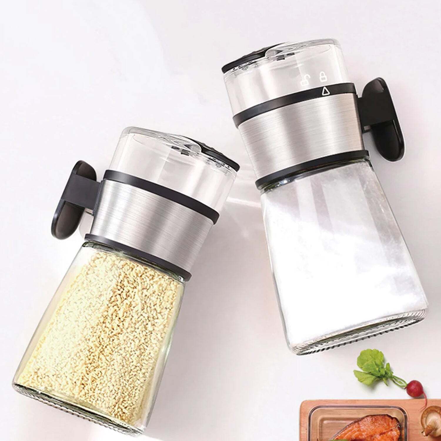 Salt Control Bottle Transparent Moisture Proof With Lid Pepper Shaker - Plastic, 15x9x3 Cm (160 Ml), Multi/assorted Colors | Ideal For Kitchen Use