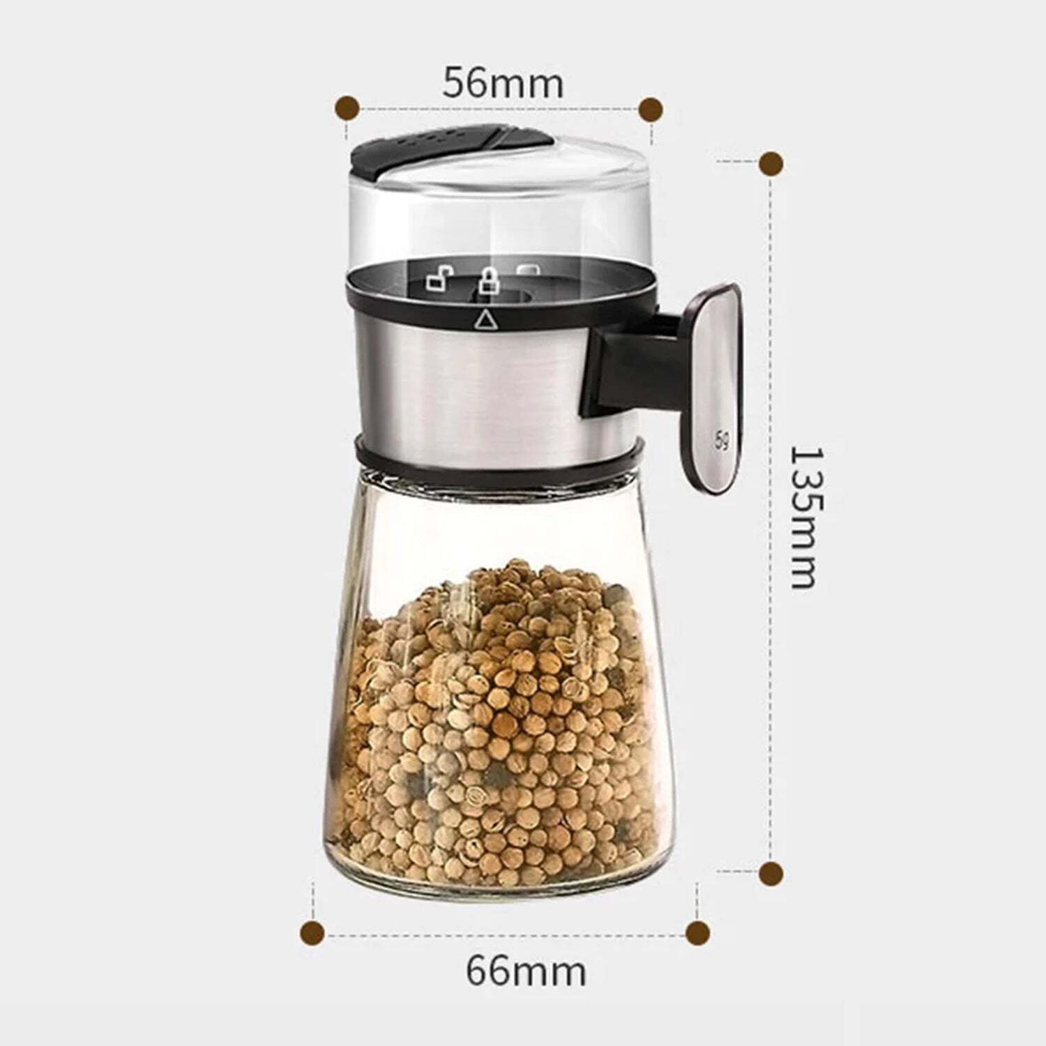 Salt Control Bottle Transparent Moisture Proof With Lid Pepper Shaker - Plastic, 15x9x3 Cm (160 Ml), Multi/assorted Colors | Ideal For Kitchen Use