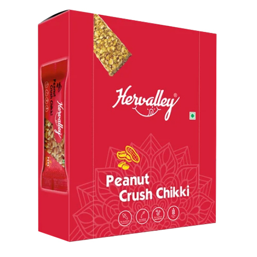 Hervalley Peanut Crush Chikki - 600 Grams, Crunchy Texture With Sweet Taste | Made With First Class Peanuts, No Artificial Colors Or Flavors