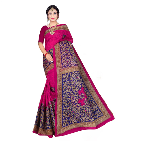 Cotton Plus Designer Sarees - Cotton Silk Cotton Blend, Printed Pattern, Pink Color | Lightweight Fabric for All Seasons: Rainy, Spring, Summer, Winter