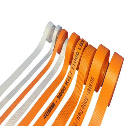 Text Lashing Belt - Durable Polyester, 32mm-1.5 Ton Size, Orange Color | Woven Lashing Belt for Industrial Cargo Securing