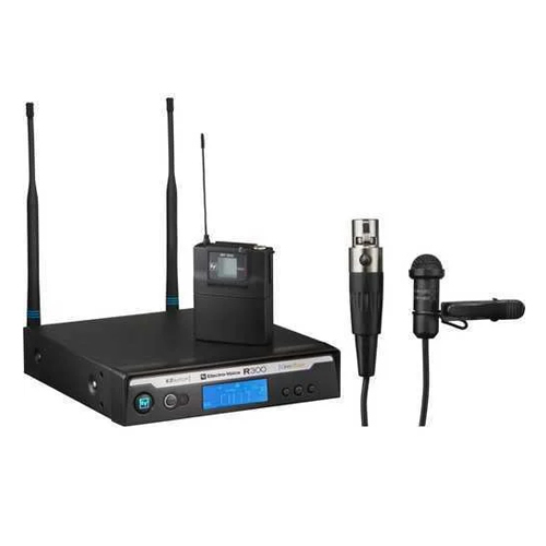 ब्लैक इलेक्ट्रो वॉयस R300-l लैपल कॉलर माइक्रोफोन