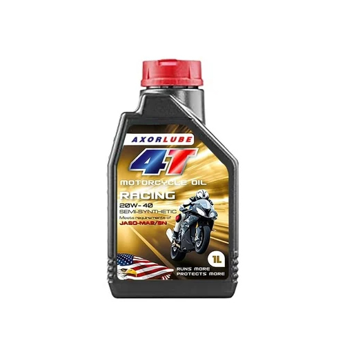 Motorcycle Engine Oil - 20W-40 Axor Lube, Black Bottle for Industrial Application