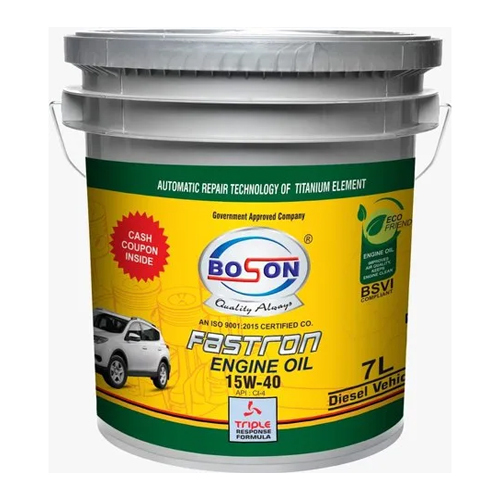 Two Wheeler Engine Oil - 7 Ltr 15W-40 Gray Boson Fastron Meditran LE Engine Oil , Bucket-Style Packaging for Industrial Application