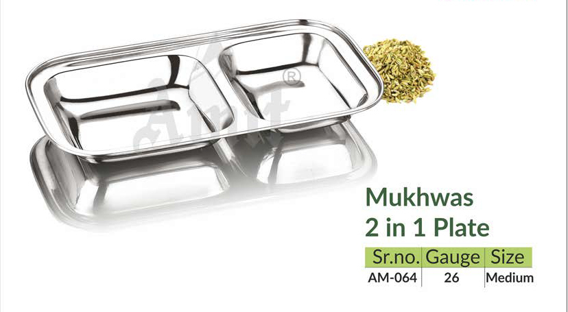 Stainless Steel Compartment Plate - Silver Finish, Custom Sizes, Anti-corrosive Design | Ideal For Food Serving