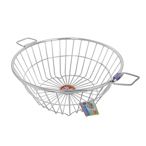 Stainless Steel Round Basket - Different Sizes Available, Silver Color, Versatile for Straining, Steaming, and Deep-Frying