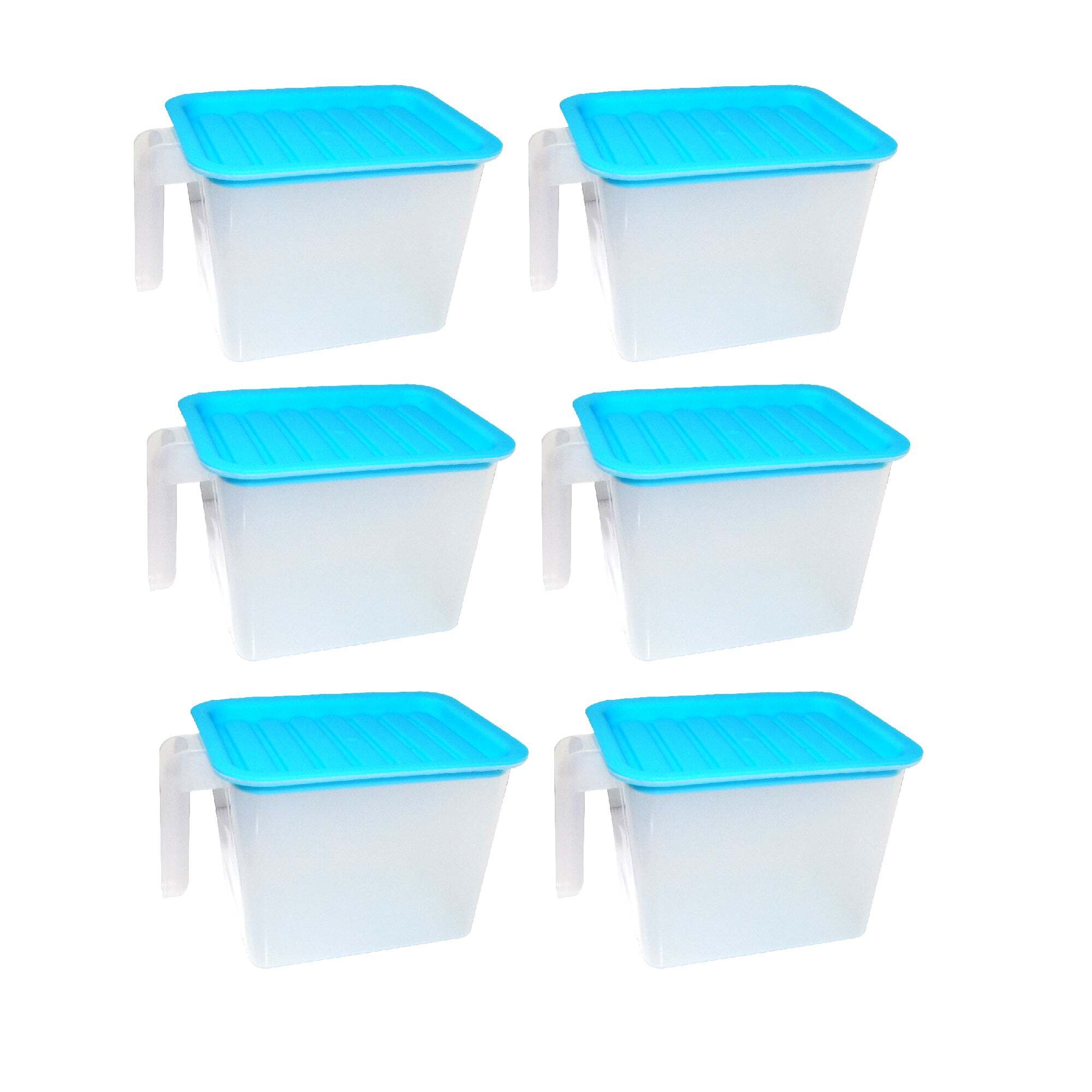 Air Tight Unbreakable Big Size 1100 Ml Square Shape Kitchen Storage Container (Set Of 6) - Plastic Material, 20x14x27 Cm Dimensions, Transparent Color | Airtight Design, Versatile Sizes Included