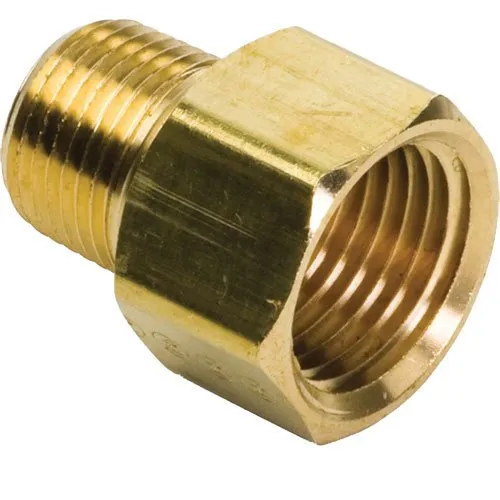 Brass Reducer - Solid Round Brass, Female Threaded Fitting With Two Diameter Sizes | Corrosion Resistant, High Temperature Tolerance