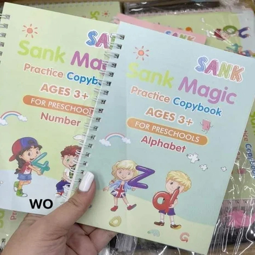 Magic Sang Book - Durable Plastic, Rectangle, Set Of 4 | Spiral Binding, Smooth Surface, Ideal For Drawing, Coloring, And Writing Activities