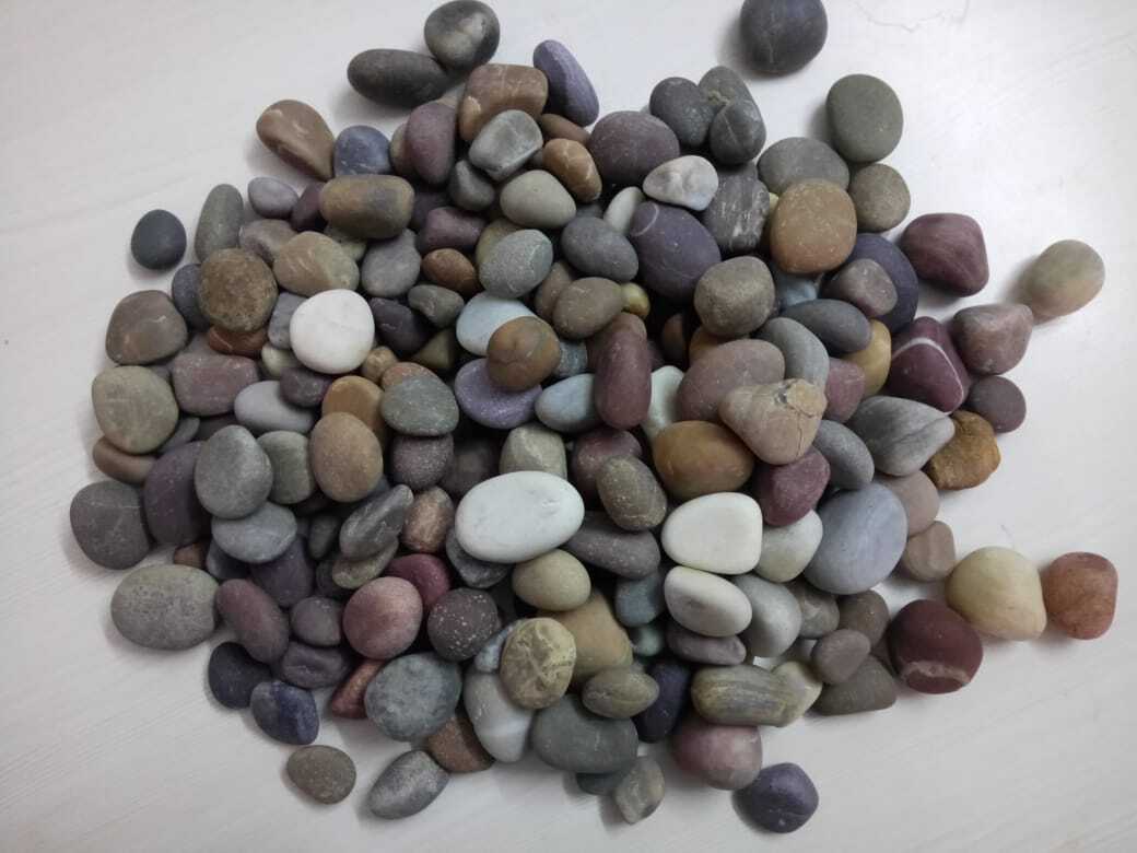 Natural Agate Quartz River All Mix Color Round Pebbles Stone - Artificial Stone Type: Solid Surface