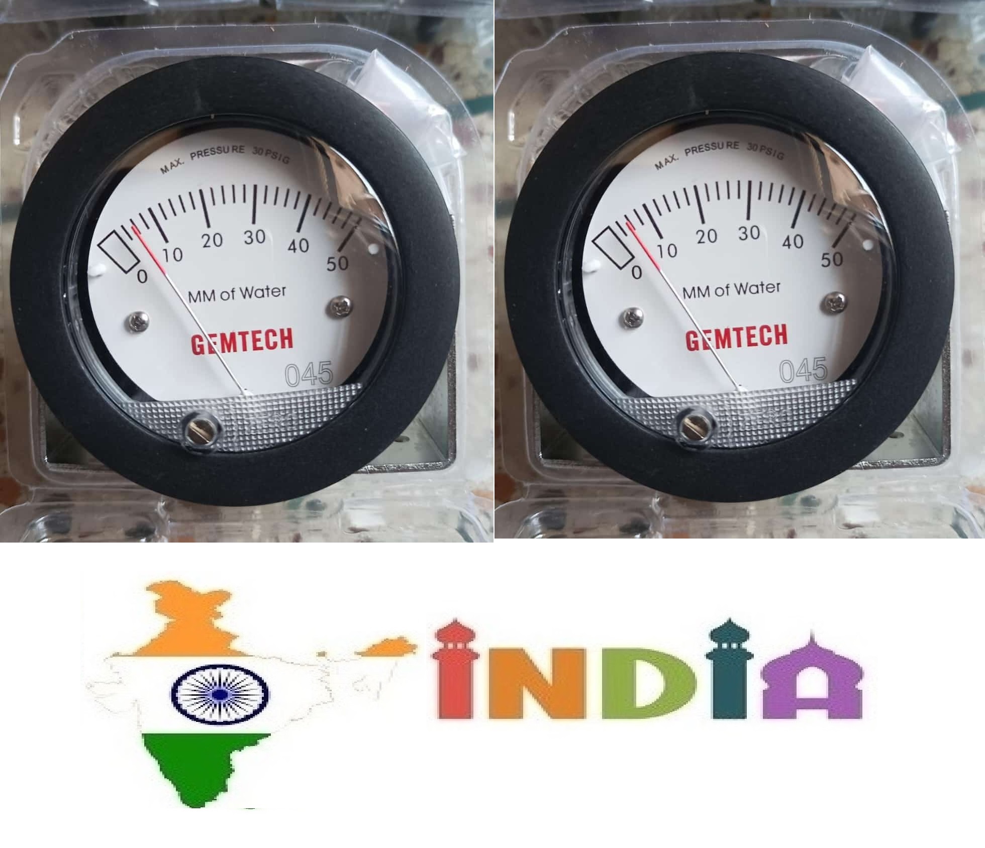 Gemtech Instruments G2-5000-100mm Mini Differential Pressure Gauge 0-100 Mm Wc Accuracy: A 5% Of Fs At 70a F (21.1a C)