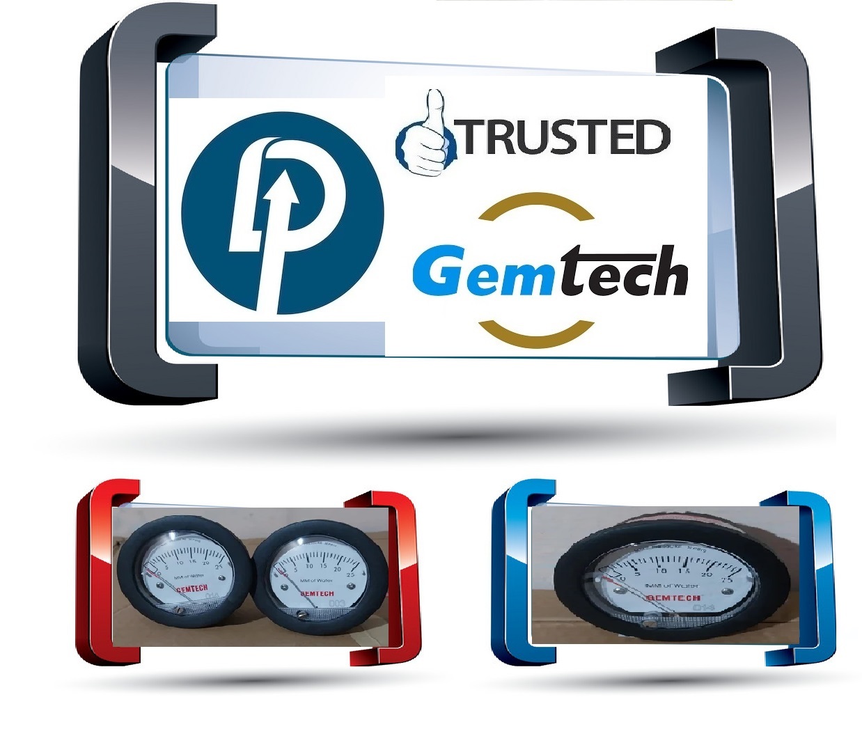 Gemtech G2-5000-25mm - Npt Mini Differential Pressure By 0-25 Mm Wc Accuracy: A 2% Of Full Scale (A 3% On A 0