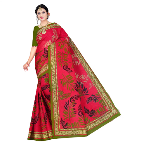 Cotton Plus Designer Sarees - Cotton Silk Cotton Blend, Printed Pattern, Pink Color | Lightweight Fabric For All Seasons: Rainy, Spring, Summer, Winter