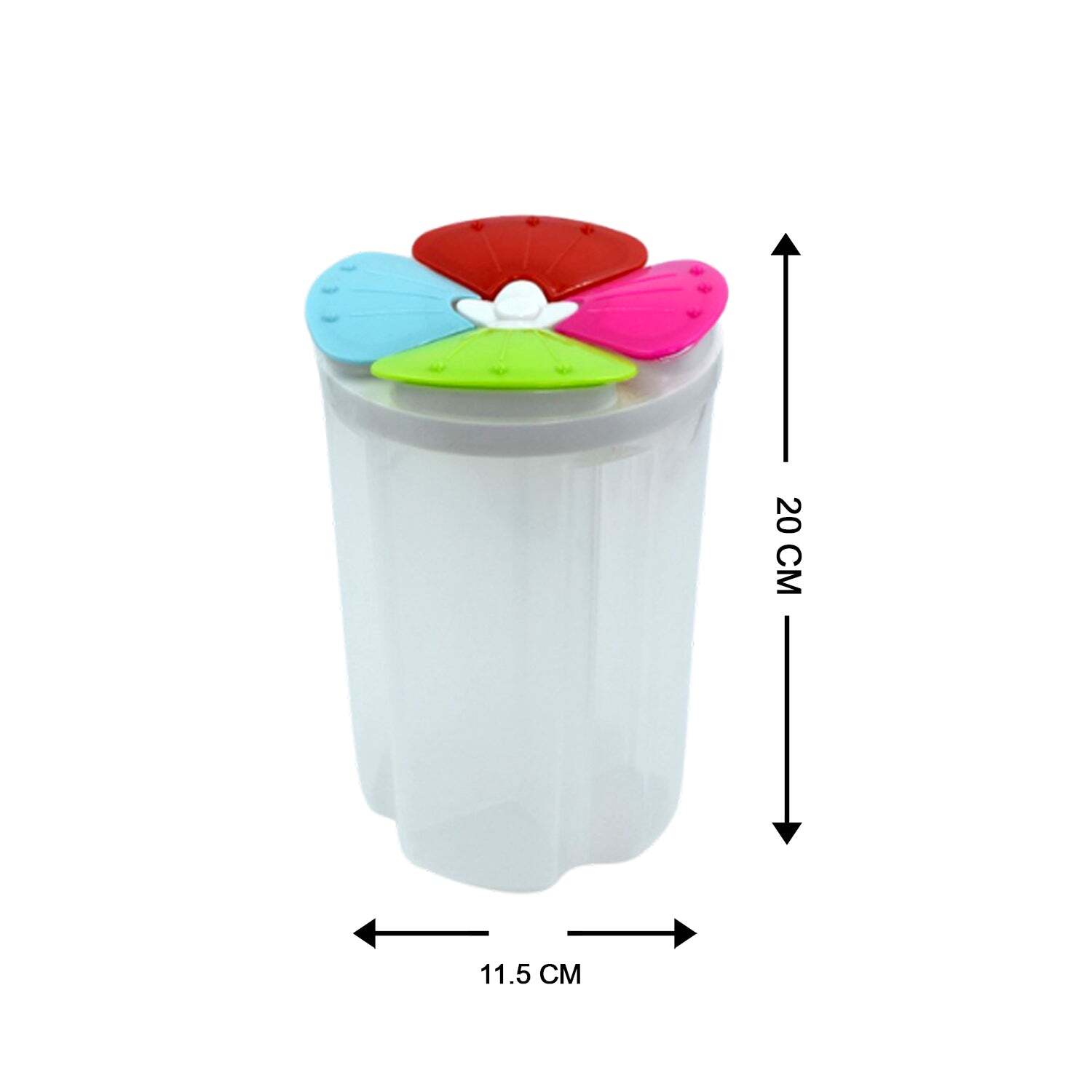 4 Section Storage Containers Airtight Transparent Food Plastic Storage Container (2822) - Plastic Material, 14x14x22 Cm, Clear Color | Airtight Design For Optimal Freshness