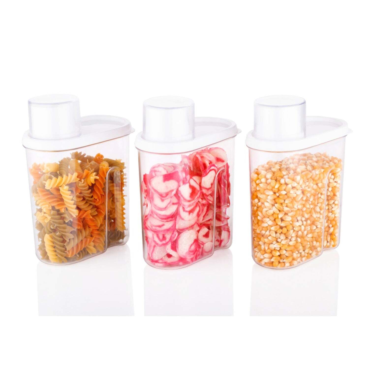 Transparent / Clear (Multi) 3 Pc Cereal Dispenser 750 Ml For Storing And Serving Of Cereal And All Stuffs (2760)