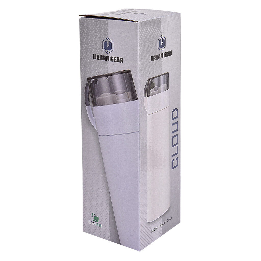 Cloud Bottle - 500ml Stainless Steel, White | Double-walled Insulation, Bpa-free, Leak-proof, Keeps Drinks Hot/cold 12-18 Hours, Food-grade Material