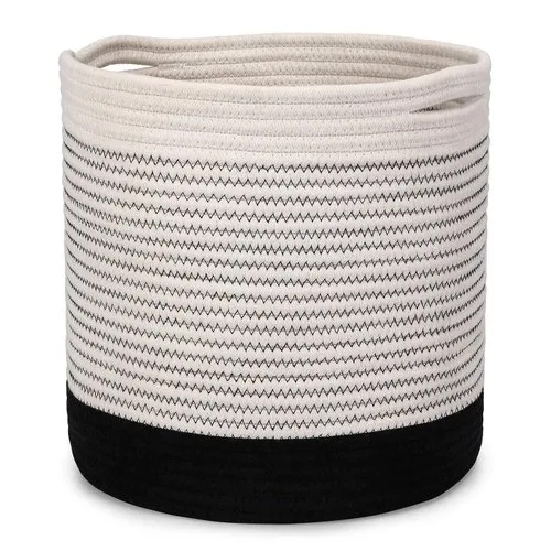 सफेद कपास की रस्सी की टोकरी