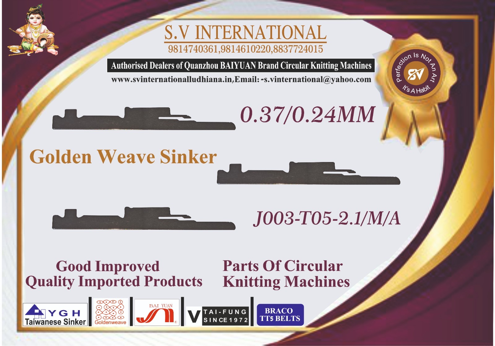 J003-t05-2.1/m/a 0.37/.024mm - Sinker Jumberca Terry Machine