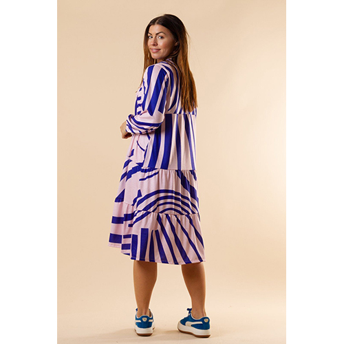 Graphic Layer Dress - Organic Cotton Fabric Customized Size Black-white & Various Colors | Breathable Washable Full Sleeves Printed Pattern All Season