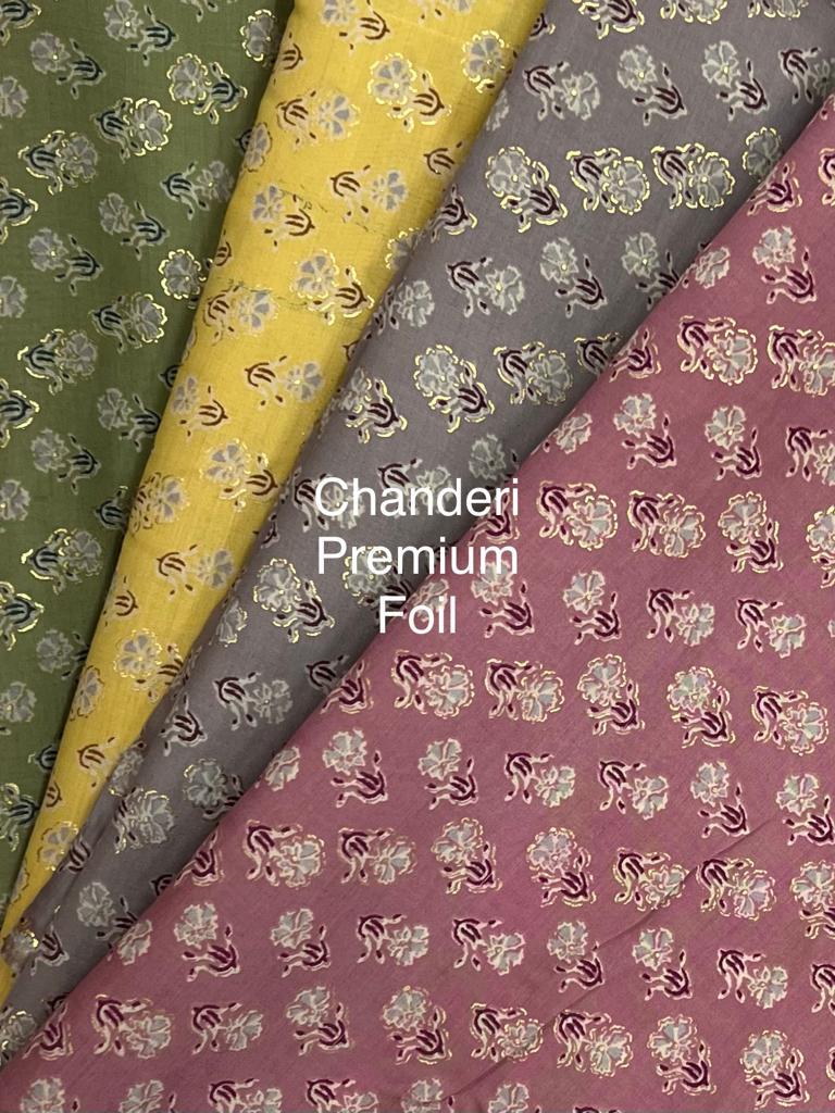 Chanderi Foil Fabric - Attributes: Shinny