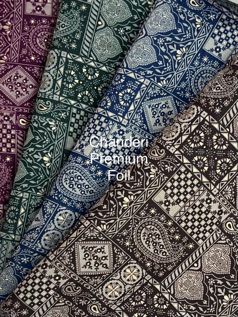 Chanderi Foil Fabric - Attributes: Shinny