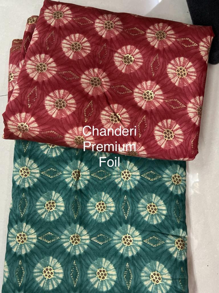 Chanderi Foil Fabric - Attributes: Shinny