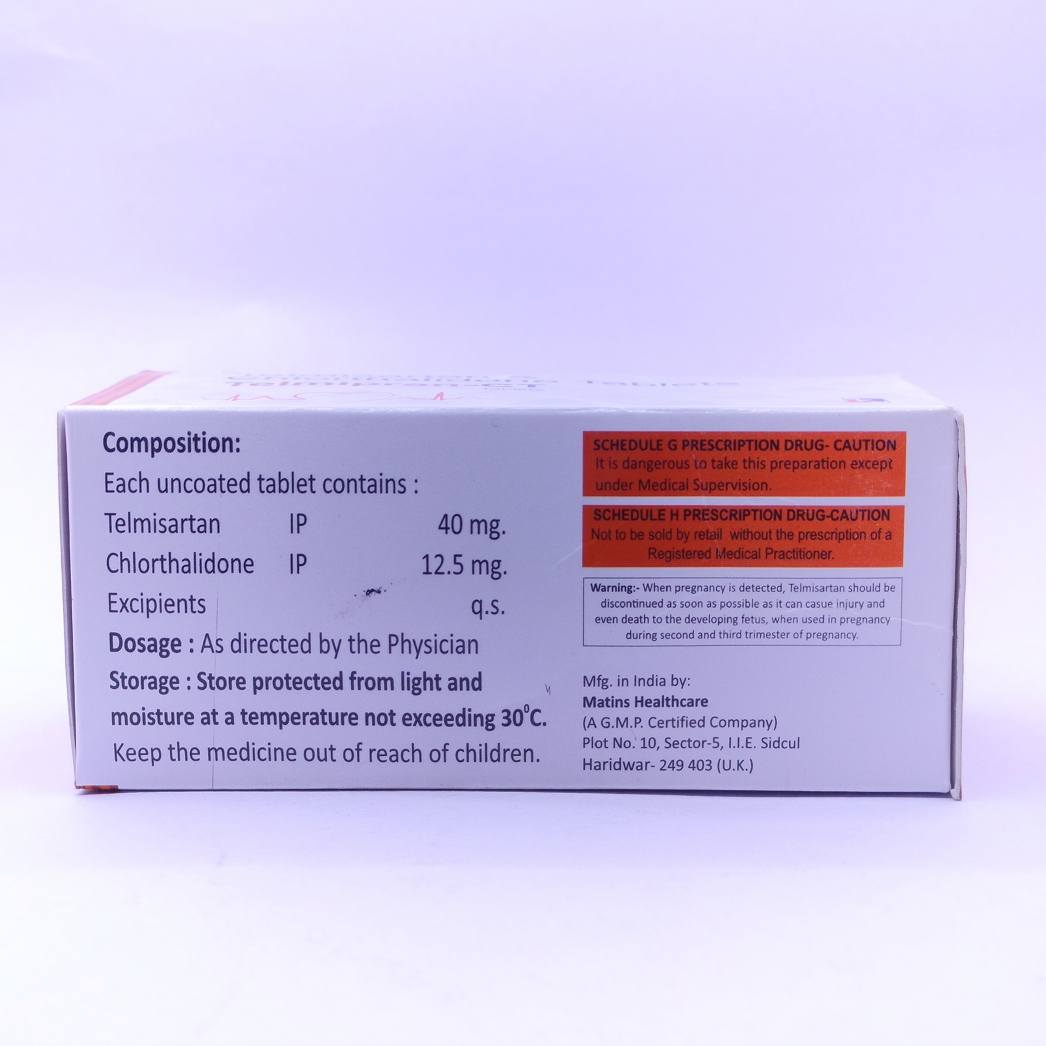 Telmisartan And Chlorthalidone Tablet - Drug Type: Specific Drug