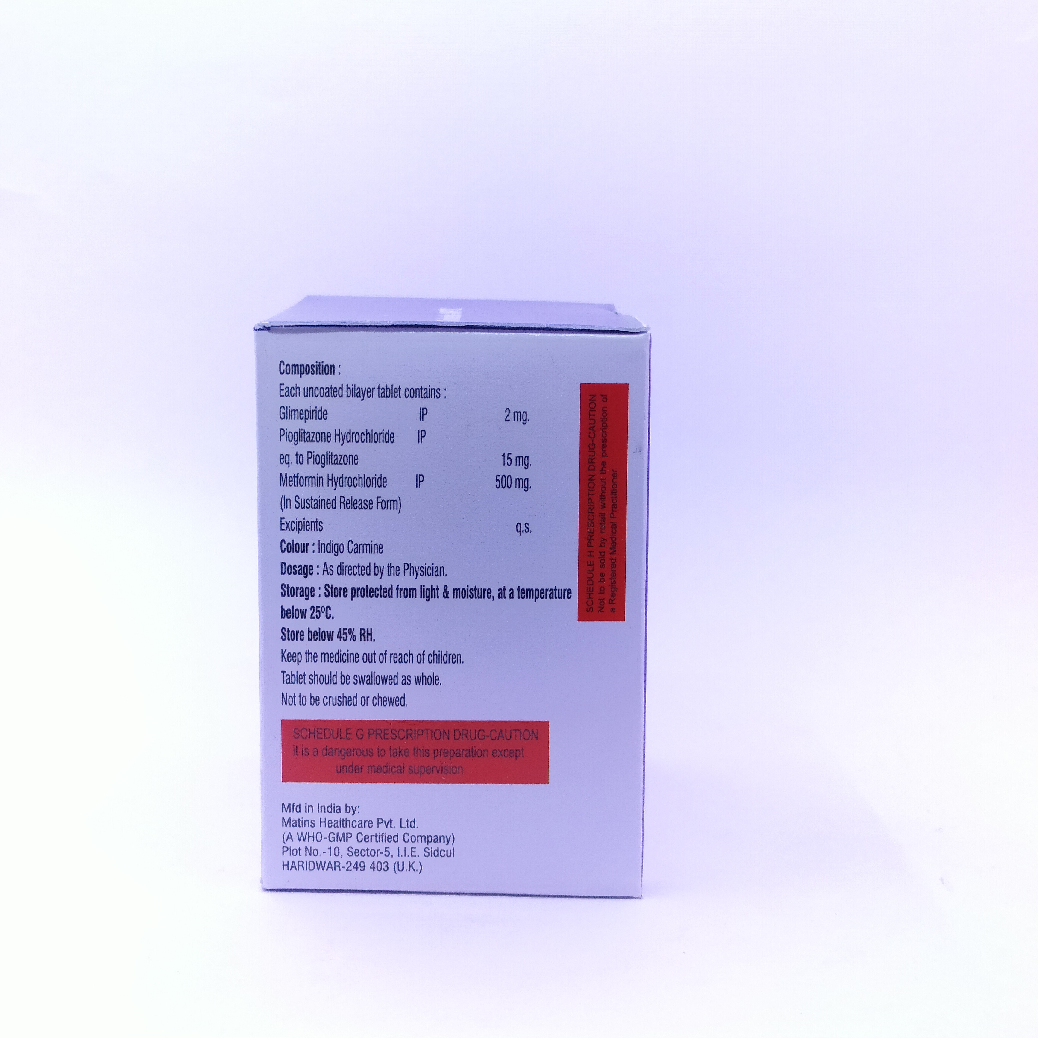 Glimeperide And Metformin And Pioglitazone Tab Specific Drug