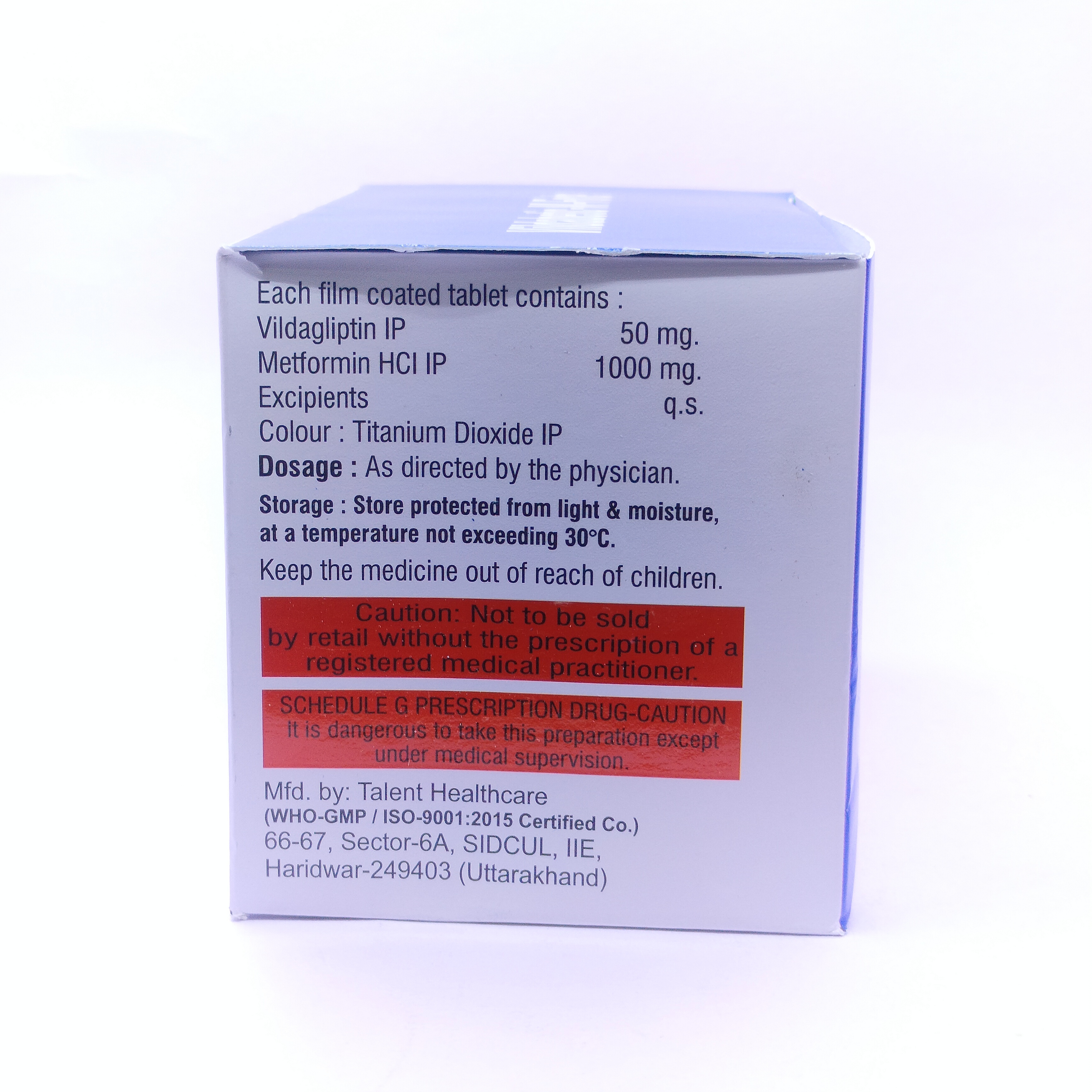 Vildagliptin And Metformin Hydrochloride Tablets - Antidiabetic Combination, Suitable For Adults, Store In A Dry Place, Tablets For Better Blood Sugar Control