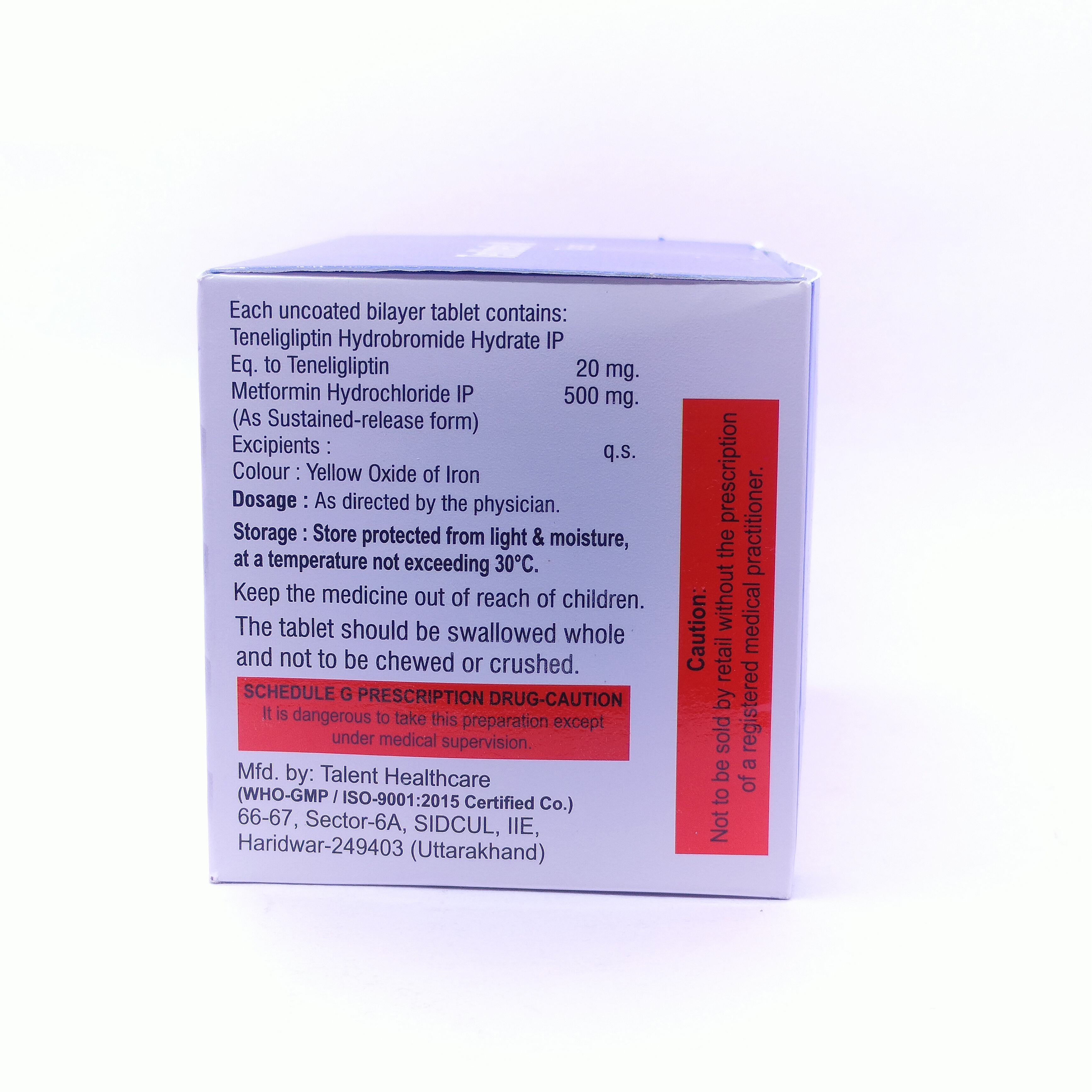 Teneligliptine And Metformin Sr Tablet Specific Drug