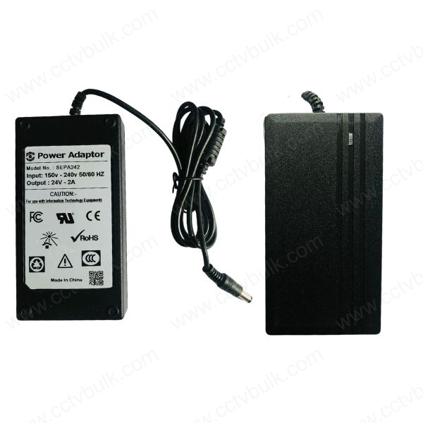 Power Adapter 24v-2a - Input 150v-240v, 50/60 Hz | Reliable Voltage Regulation And Stable Power Output For Various Devices