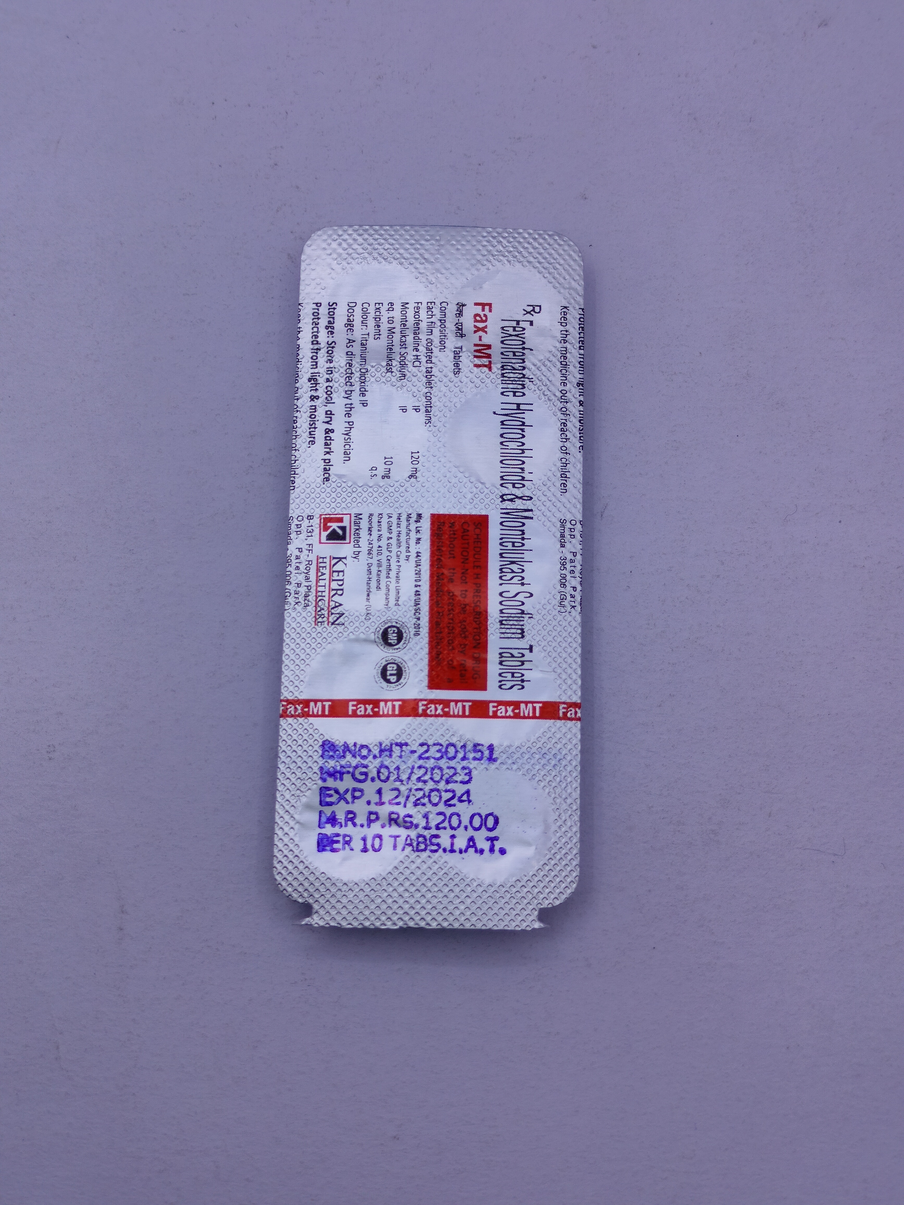 Fexofenadine Montelukast Tablet Specific Drug