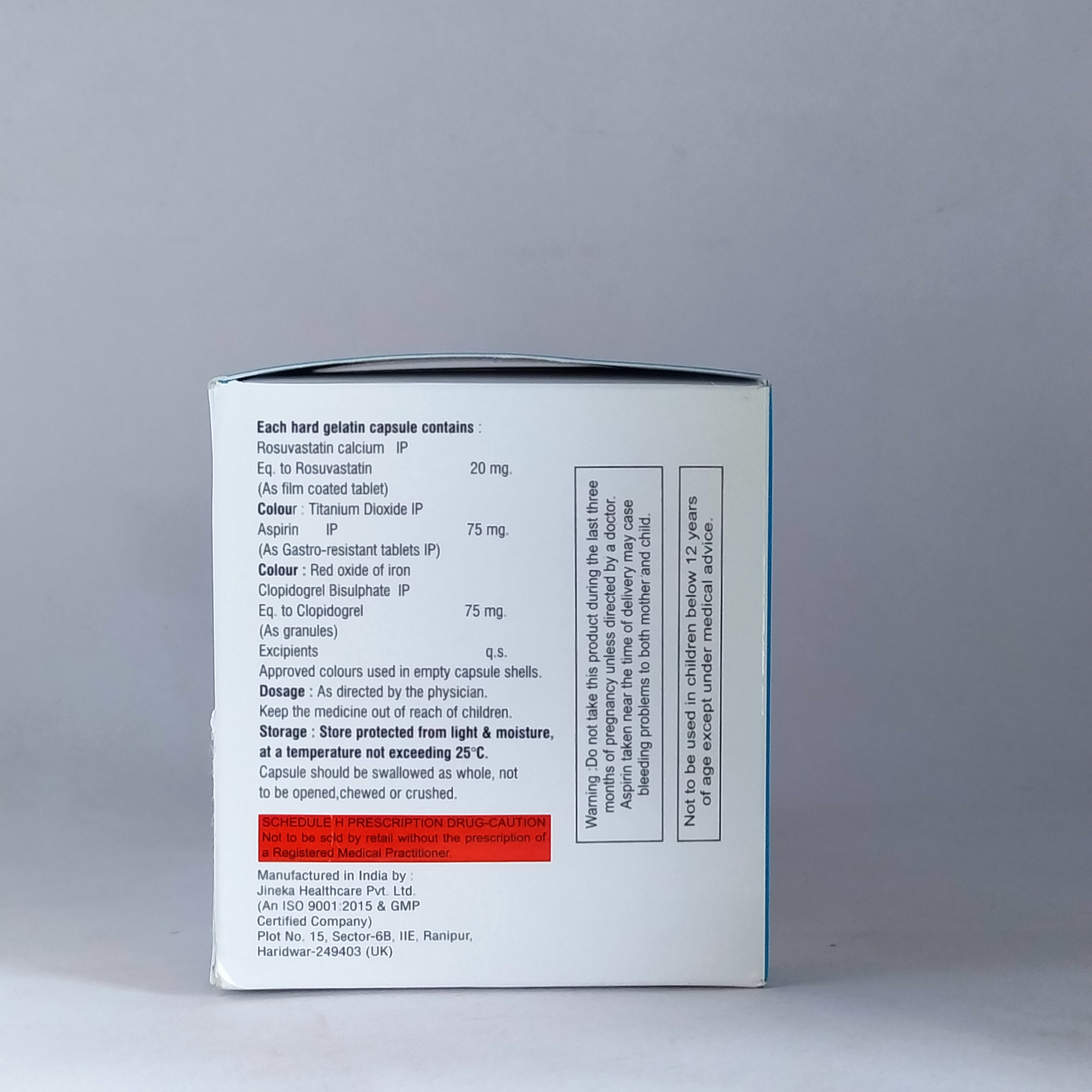 Capsules Rosuvastatin Asp And Clopidogrel Tablets