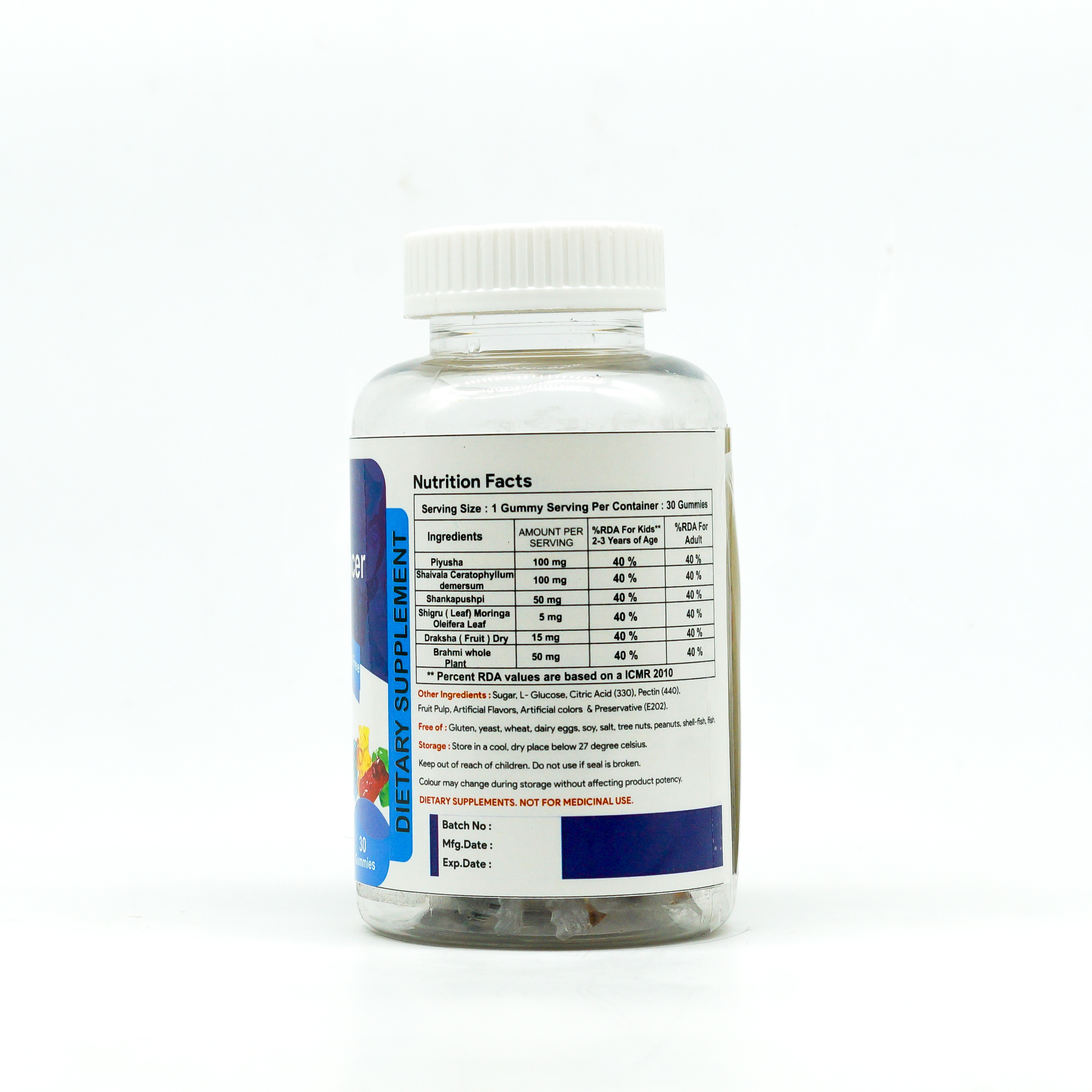 Memory Enhancer Gummies - 24 Months Shelf Life, Supports Focus, Concentration & Memory Improvements For Children