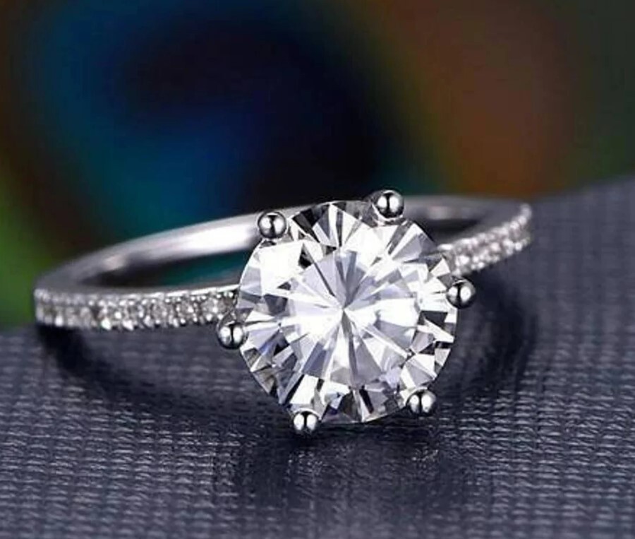 Diamond Solitaire Engagement Ring - 14k/18k Gold Or 925 Silver, Round Cut Natural/lab Grown Diamond | Bis Hallmarked, Customizable, Gia/igi Certified