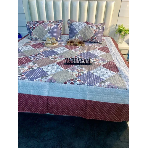 100% Cotton Jaipuri Block Print Quilted Bed Comforter Set