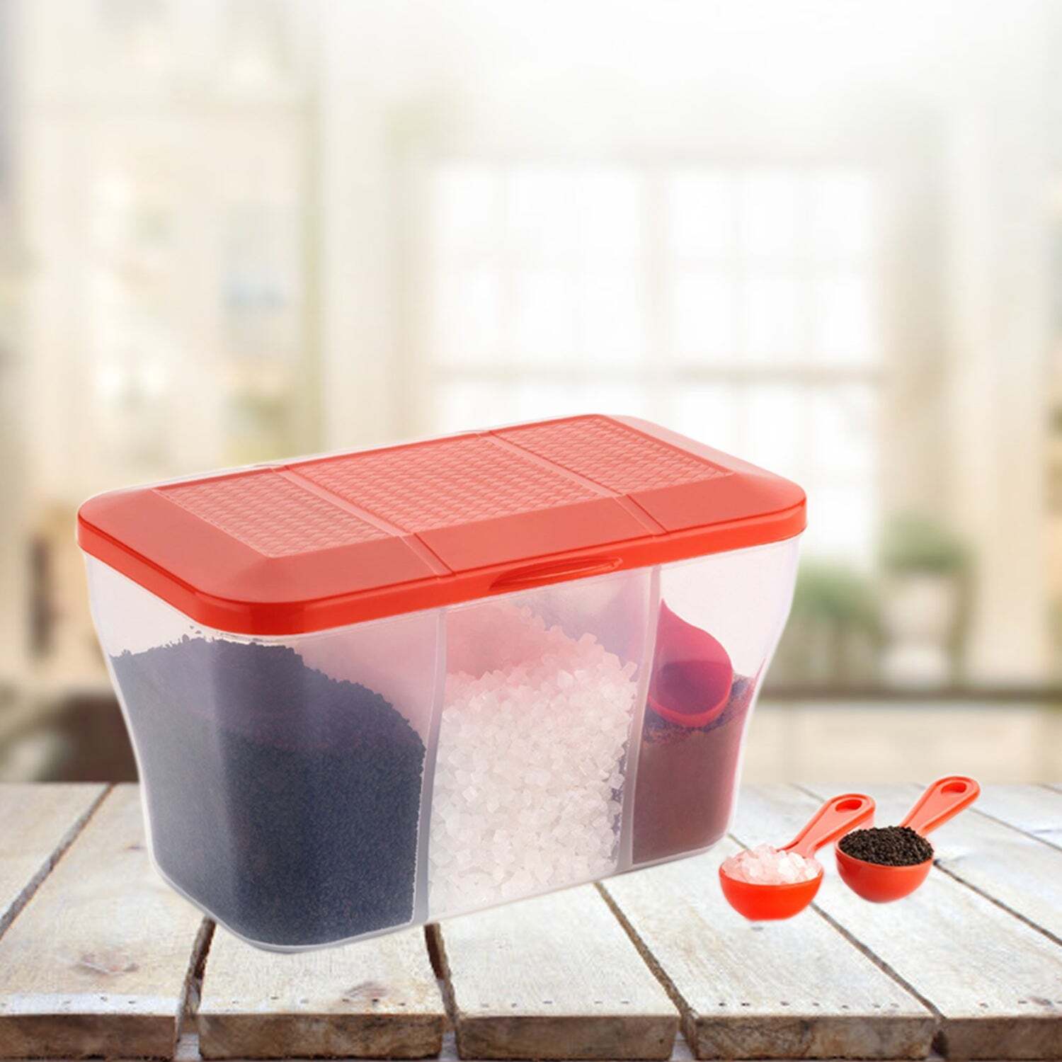 Plastic Square Storage Organiser Container (750ml Capacity) (2625) - Plastic Material , 17x11x13 Cm Size , Clear Transparent Color