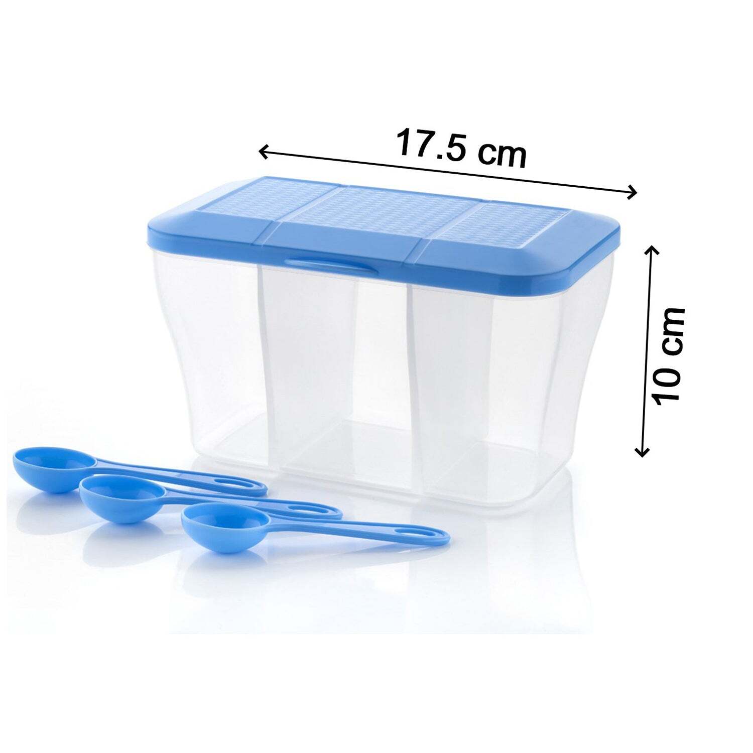 Plastic Square Storage Organiser Container (750ml Capacity) (2625) - Plastic Material , 17x11x13 Cm Size , Clear Transparent Color