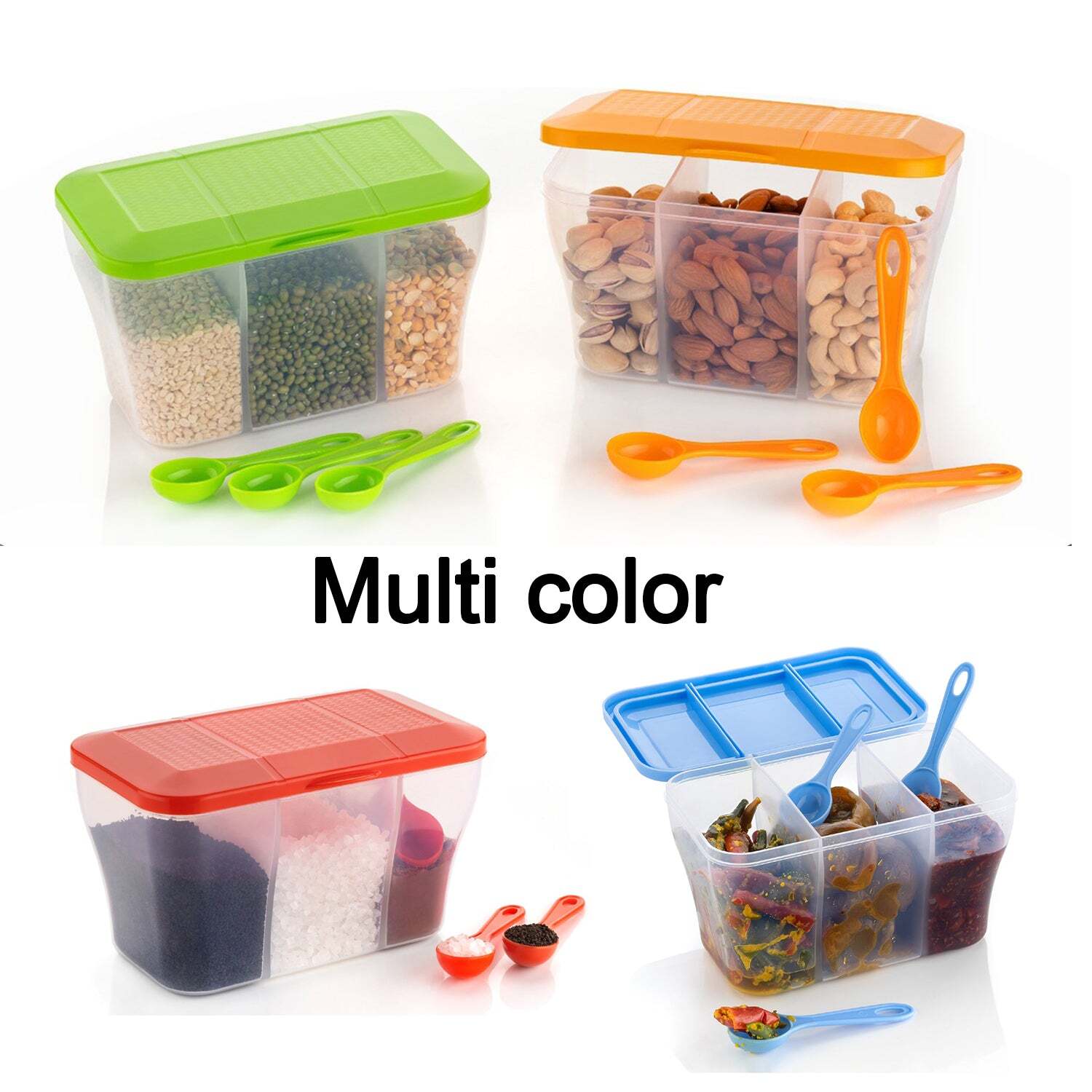 Plastic Square Storage Organiser Container (750ml Capacity) (2625) - Plastic Material , 17x11x13 Cm Size , Clear Transparent Color
