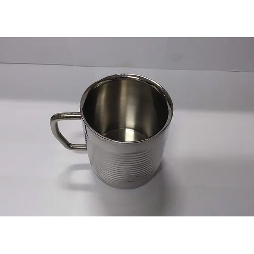 सिल्वर स्टेनलेस स्टील डबल वॉल मग