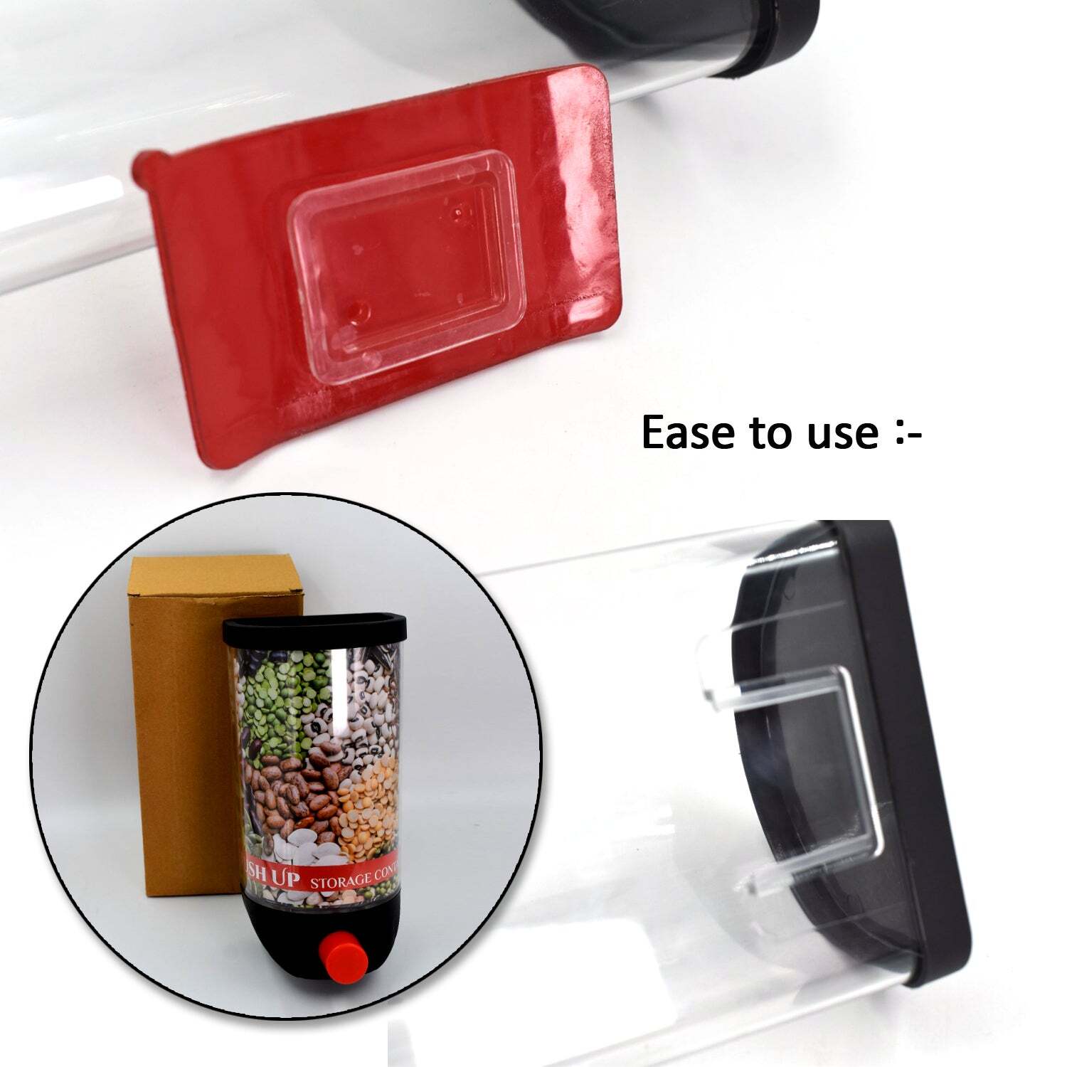 Plastic Storage Push Button Containers - 13x11x26 Cm, Multi-assorted Plastic Design